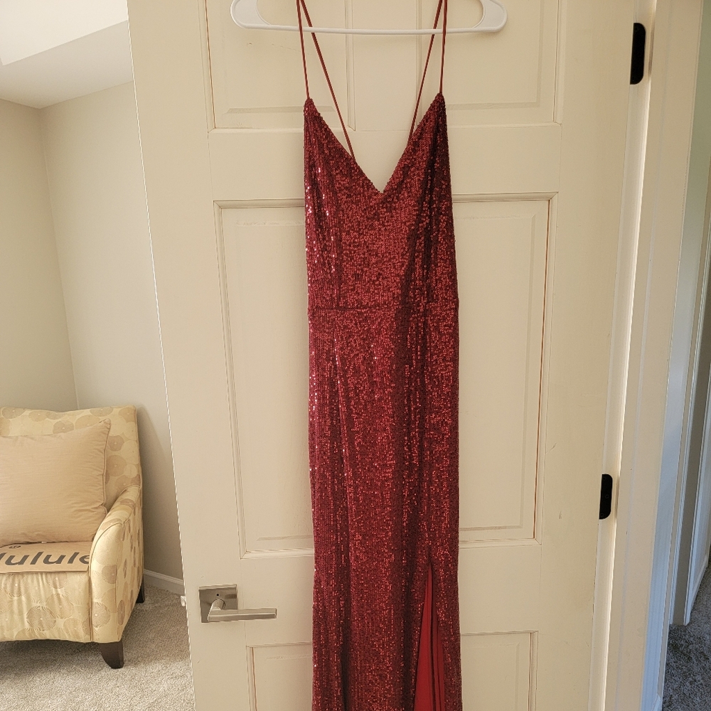 Shein Miss Ord Red Sequin Dress